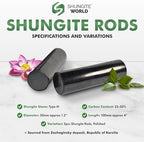 Shungite World 2 pcs Authentic Shungite Harmonizers Polished Cylinders Set Chakra Healing Protection Crystals for Grounding Shungite Stones for Meditation Therapy Negative Energy Protection