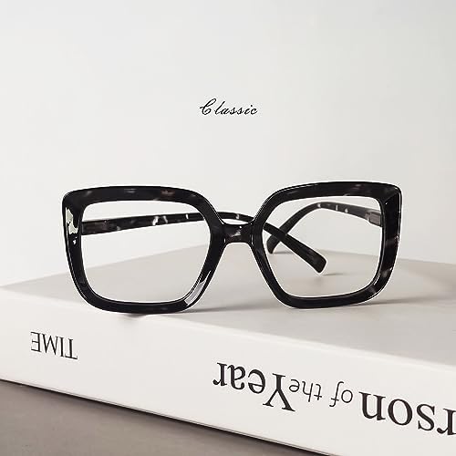 Eyekepper Reading Glasses for Women Large Frame Readers Eyeglasses Oversize - Black/Tortoise