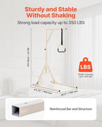 VEVOR Trapeze Bar for Bed Mobility, Height-Adjustable Bed Trapeze with 2 Casters, 350LBS Weight Capacity Heavy Duty Pull Up Trapeze Bar with Floor Stand for Elderly, Disabled, Bedridden Patients