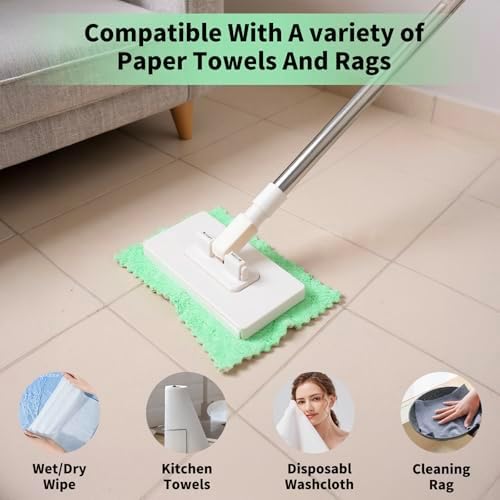 Automatic Cloth Changing Mini Mop, 360°Rotating Head Face Towel Cleaning Mop with 5 Replacement Cloths for Window Bedroom Living Room