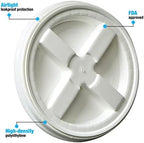 Gamma Seal Lids for 2 Gallon Buckets – Pack of 6 White Gamma Lids – Food Grade BPA Free Reusable, Made in USA