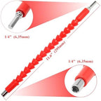 Inwell 4 Pack Flexible Drill Bit Extension, 11.6 inch Superbit Screwdriver Soft Shafts,360 Degrees Drill Extension Tools-Red