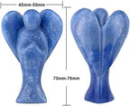 rokcloud Blue Aventurine Hand-Carved Healing Crystal Gurdian Angel Figurine Reiki Pocket Stone for Meditation Home Office Decor 3 Inch