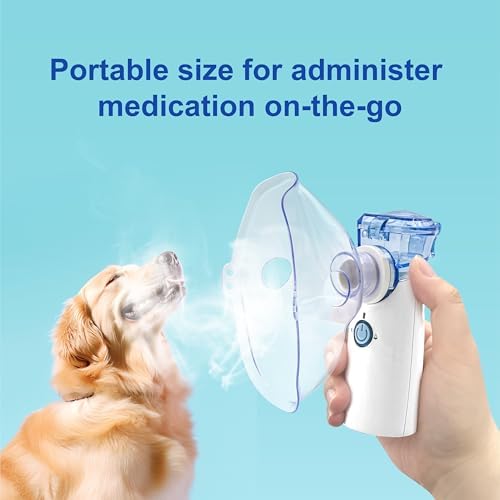 Portabe Cat Nebulizer,Handheld Nebulizer of Cool Mist for Dog Pets, USB Rechargeable Veterinary Nebulizer,Steam Inhaler for Home Office Use for Breathing Problems,Animal Use