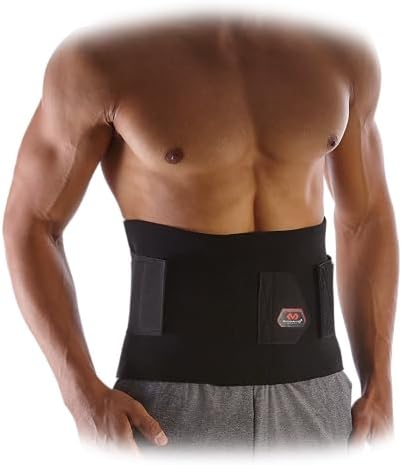 McDavid Waist/Belly Trimmer Belt for Women and Men. Extra Support. Love Handles Fat Burning Sauna Waist Trainer - Promotes Healthy Sweat, Weight Loss, Lower Back Posture, Black, One Size