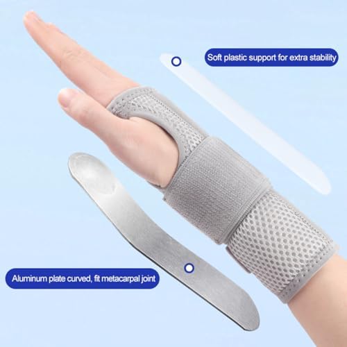 Carpal Tunnel Wrist Brace Night Support with Splints Right Hand, Hand Brace for Arthritis, Tendonitis, Sprain, Injuries, Wrist Pain Relief, Adjustable and Breathable