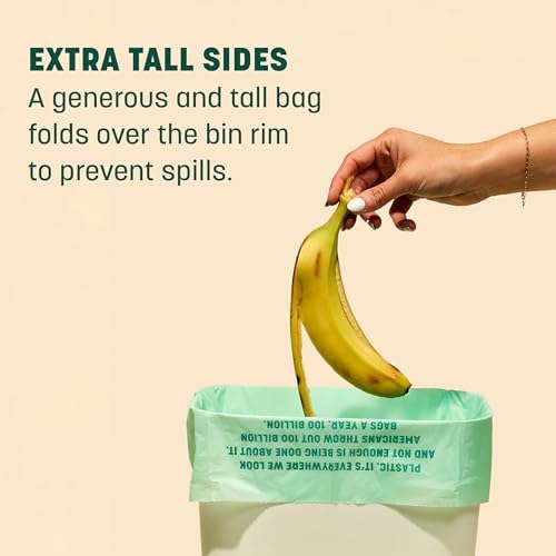 HoldOn Small Trash Bags 4 Gallon - 100 Plant-Based Garbage Bags for Small Trash Bins - Trash Bags for Kitchen Bin (2-pack, 100 bags), 1.0 Count, (HO#4G_2PK)
