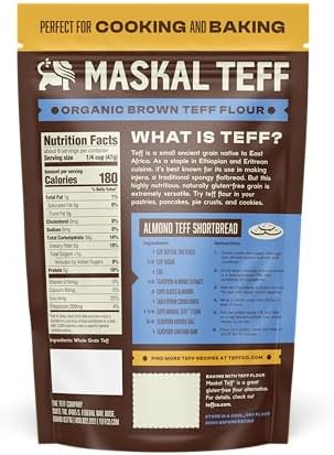 Maskal Teff Organic Brown Teff Flour, 14 Ounce