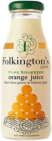 Folkington's Orange Juice, 100% Pure, 12x250ml Bottles, Not from Concentrate, 12 Pieces