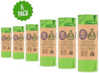 Eco Green Living 100% Compostable Biodegradable Bin Liners 60L Bin Bags For Food Waste, Kitchen Tall Bin Liners, Vegan, Strong, Leakproof, BPA Free, Recyclable, 6 Rolls, 60 Bags