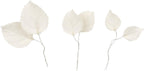 O'Creme White Gumpaste Rose Leaves, Sugar-Flower Leaves - Edible Flowers for Cake Decorating - Sugar Paste Flower Decorations for Cakes, Cupcake Toppers - 3 sizes, 6 of each size, = 18 pieces