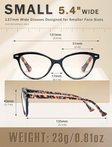 HEEYYOK Women Reading Glasses 4 Pack 1.25 Cateye Readers Glasses Reading Comfort Spring Hinge(4 Pack Color-C2, 1.25, x)