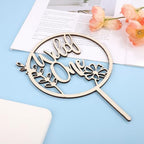 Wild One Flower Cake Topper, Wood Wild One Cupcake Topper Wildflower Cake Topper Floral Baby Shower Cake Decorations for Boys Girls Birthday Baby Spring Themed Party