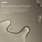 Moen Brushed Nickel Bathroom Safety 8-Inch Wall Mounted Grab Bar with Integrated Toilet Paper Holder, LR2352DBN