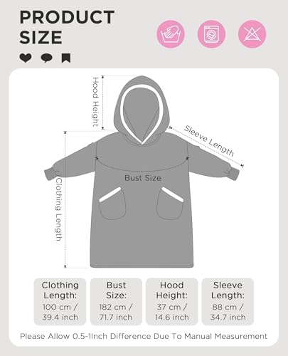 OLAOLA Raccoon Wearable Blanket Hoodie for Adults Oversized Animal Hooded Blanket Throw Comfy Women Men Sherpa Fleece Sweater Sweatshirt Hoodies with Pockets & Sleeves for Birthday Gifts