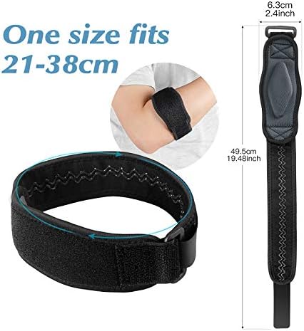 AGPTEK Elbow Brace for Tendonitis and Tennis Elbow 2 Pack, Tennis Golfers Elbow Support Arm Band Pain Relief Elbow Wrap Weightlifting Elbow Strap with Compression Pad for Men & Women, Grey