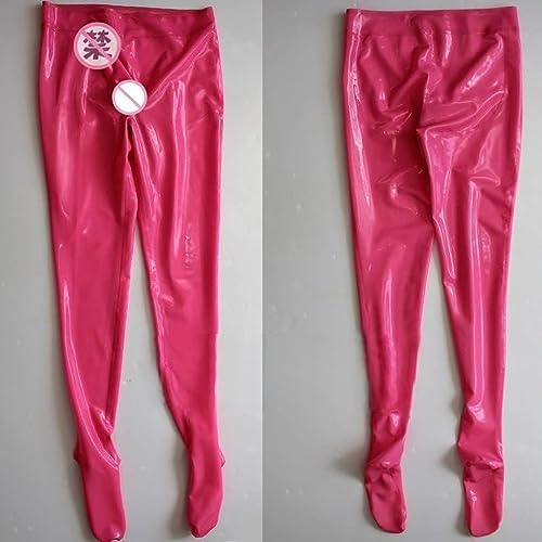 Latex Sexy Leggings Rubber Pants Latex Trousers Sheath,White,L