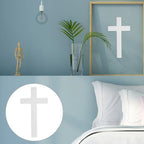 Zerodeko Cross, Christian Gifts For Women, Wooden Cross Wall Decor Solid Wood Hanging Cross Ornament For Home Bedroom Living Room Religious Wall Hanging Accent 8.27x4.49in