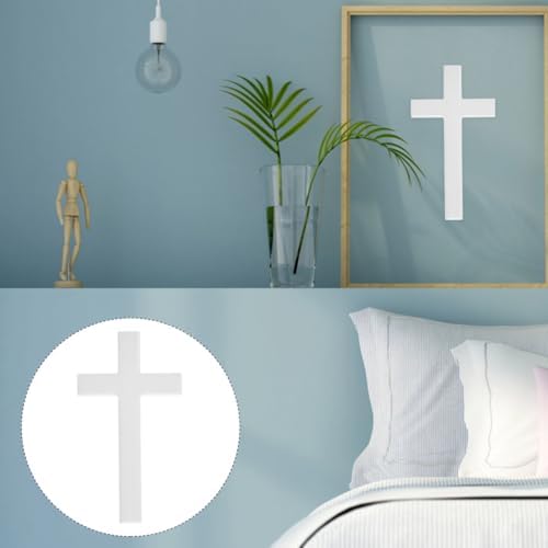 Zerodeko Cross, Christian Gifts For Women, Wooden Cross Wall Decor Solid Wood Hanging Cross Ornament For Home Bedroom Living Room Religious Wall Hanging Accent 8.27x4.49in
