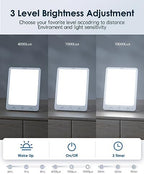 SUXIO Light Therapy Lamps Rechargeable, 10000 Lux Sunlight Lamp with Wake-Up Function, Daylight Lamp with Memory Function, Happy Lamp Use As Lift-Mood, Light Therapy Box for Home/Office