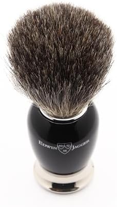 Edwin Jagger S81M586BAMZ Imitation Ebony & Nickel Classic Shaving Set with Pure Badger Shaving Brush, Mach 3 Razor and Shaving Bowl for Shaving Cream or Soap for Men and Women