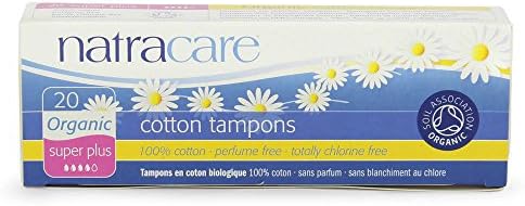 Natracare Non-Applicator 100% Organic Cotton Tampons, Super Plus, Totally Chlorine Free, Biodegradable and Compostable (1 Pack, 20 Tampons Total)