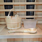 AIZYR 6L Handmade Wooden Sauna Bucket with Ladle and Plastic Liner, Sauna and Spa Accessory for Steam Room