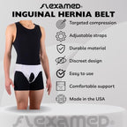 FlexaMed Right Side Inguinal Groin Hernia Truss with Compression Pad - Medium
