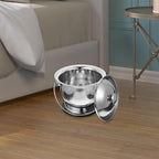 Qianly Chamber Pot Spittoon with Lid Mini Toilets Spit Cup Stainless Steel Indoor Handheld Urinal Bottle Bedpan Potties Night Pot