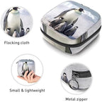 Period Bag,Sanitary Napkin Storage Bag,Antarctic Penguins Family,Tampon Bag for Purse
