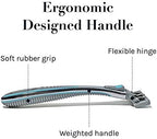 AOA Men's 6 Blade Razor Kit 7pcs in Kit Including 1pc Handle 5pcs Swedish Six-Blade Heads 1pc Stainless Steel Shower Hook Lubricating Aloe Vitamin E Strip for Comfortable Close Shave