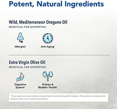 NORTH AMERICAN HERB & SPICE Oreganol P73, 120 Softgels - Immune System Support - Unprocessed, Vegan Friendly Wild Oregano - Mediterranean Source - Non-GMO - 120 Servings