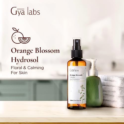 Gya Labs Orange Blossom Hydrosol - 3.4 Fl Oz - Hydrating Face & Body Mist for Skin Toner & Hair Refresher - As Pillow, Room & Linen Spray for Fresh Scent