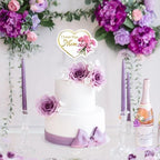 Happy Mother's Day Cake Topper Mothers Day Toppers 12 Pcs Cake Decoration Picks Sticks for Mom Mother Heart Flower Designs Gold Foil