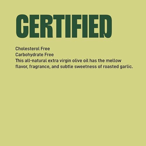 Colavita Roasted Garlic Extra Virgin Olive Oil, 32 Fl Oz – Cold Pressed EVOO Infused with Natural Roasted Garlic Flavor for Cooking, Dressings, Marinades & Dipping
