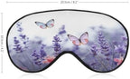 Lavender Flower Background with Butterflies And Flowers Sleep Mask Eye Mask for Sleeping Breathable Blackout Sleeping Masks with Adjustable Strap Soft Eye Cover Comfortable Blindfold Eyeshade for Nigh