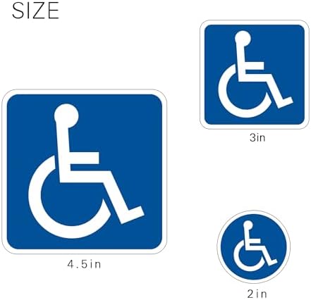 15PCS (3size) Disabled Wheelchair Symbol Handicap Accessible Sticker for Wheelchair Person