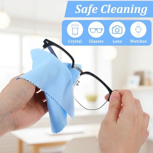 200 Pcs Microfiber Cleaning Glasses Cloth 6x7'' Eyeglasses Cleaner Wipes Lens and Screen Cleaning Cloths for Glasses, Cameras Lens, Cell Phone, LCD TV Screens, Laptops, Tablets(Multi Color)