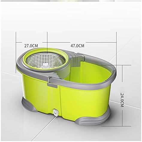Spin Mop and Bucket Set Spin Mop Bucket with Wringer Set, Stainless Steel Adjustable Handle, for Home Kitchen Floor Cleaning Microfiber Spin Mop