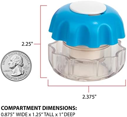 EZY DOSE Crush Pill, Vitamins, Tablets, Crusher and Grinder with Storage Compartment, Kids, Pets, Elderly, Effortlessly Crushes Medications into Fine Powder, Easy-to-Use Design, Blue, BPA Free
