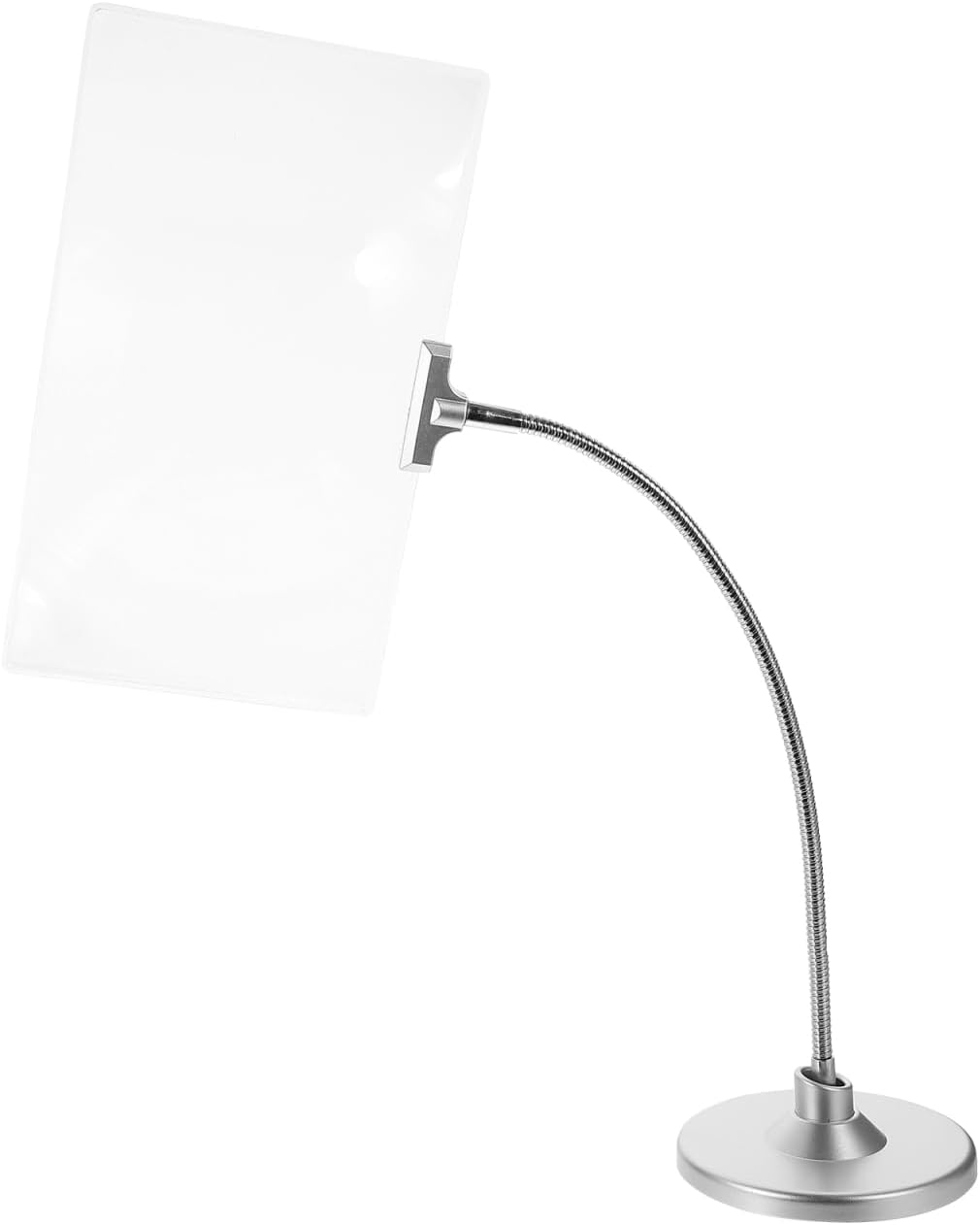 FRCOLOR 4X Large Page Magnifier with Stand Hands-Free Desktop Magnifying Glass Flexible Gooseneck for Reading Crafts Sewing
