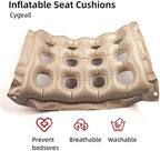 Inflatable Seat Cushions for Pressure Relief, Wheelchair Air Cushion for Bed Sore, Comfortable Waffle Pads, Cream 17x17inch