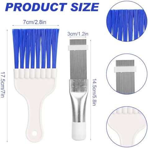 Air Conditioner Condenser Fin Cleaning Brush Stainless Steel Coil Condenser Brush AC Fin Comb Refrigerator Coil Cleaning Whisk Brush Evaporator Radiator Repair Tool