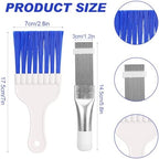 Air Conditioner Condenser Fin Cleaning Brush Stainless Steel Coil Condenser Brush AC Fin Comb Refrigerator Coil Cleaning Whisk Brush Evaporator Radiator Repair Tool