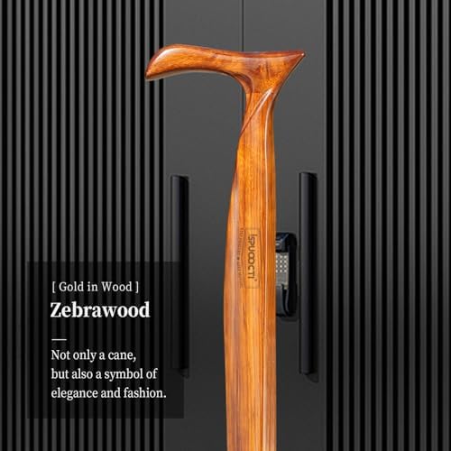 Wooden Walking Cane for Men and Women -Natural Solid Wood, 3 Rubber Tips, Heavy Duty, with Travel Bag- Wooden Walking Stick, Ergonomic Canes for Seniors Unisex Walking Canes