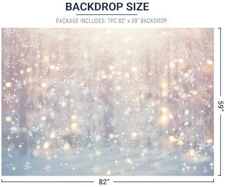 Allenjoy 7 x 5 FT Winter Wonderland Photography Backdrop Christmas Glitter Bokeh Snowflakes Background for Kids Children Newborn Baby Shower Birthday Party Banner Decor Portrait Photo Booth Props