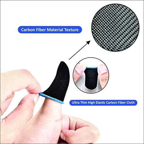 GENDA PUBG Mobile Phone Finger Sleeves for Gaming | Anti-Sweat Breathable Finger Sleeve for Gaming | Thumb Sleeves Mobile Gaming | Gamer Finger Gloves | Pack of 10 (Blue)