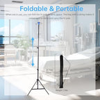 Foldable IV Pole with Portable Bag, Collapsible IV Pole Stand with 3 Nets for Drip Bag, Tripod IV Pole Stand Adjustable, 4 Hooks for Nursing Clinic Home Care Travel, Stable, Black, 1 Pcs