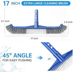 Pool Brush Head, Scrub Brush with Premium Nylon Bristles,Curved Ends High-Efficiency Pool Broom/Pool Brushes for Cleaning Inground/Above Ground,Swimming Pool, Walls, Bathtubs, Tiles & Floors(Blue)