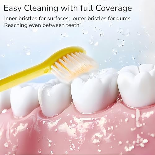 Folding Toothbrush with Built-in Cover, Perfect for Travel, Hiking & Camping, Compact & Portable, Toothbrush with Soft Bristles, for Adults & Kids (3 Count)
